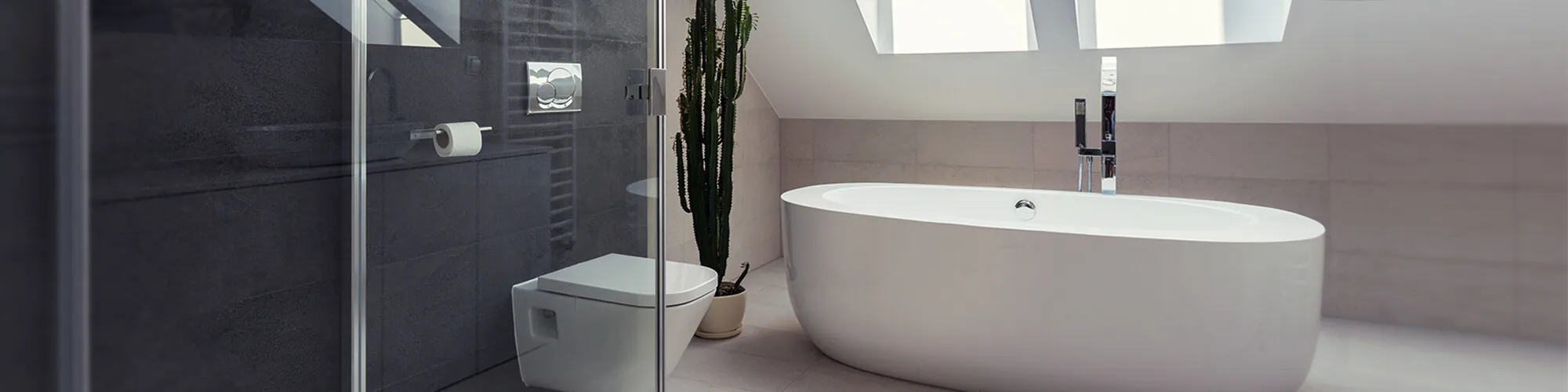 Modern bathroom installation by Woodhams Builders