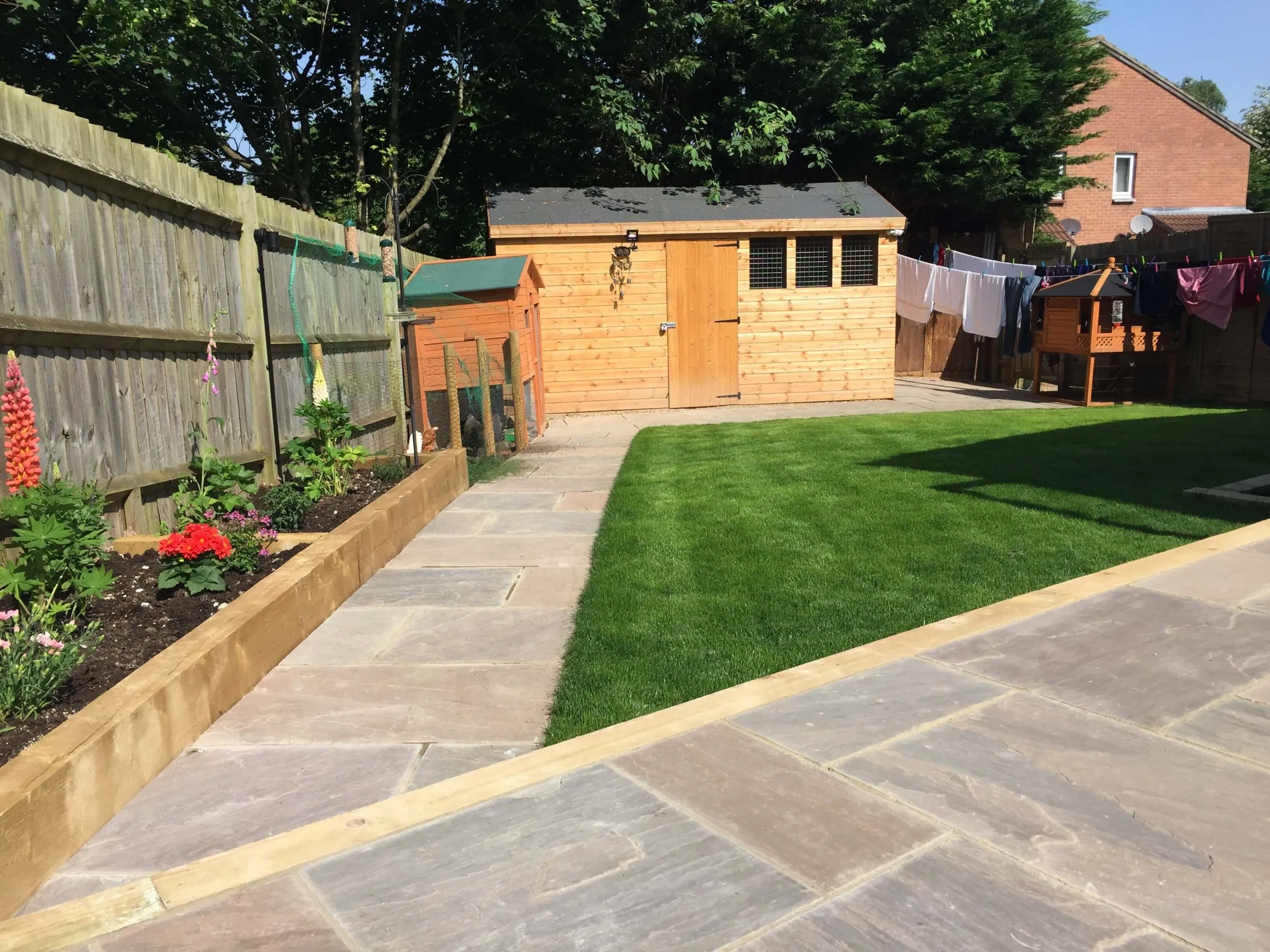 Landscaped garden and patio, Hampshire