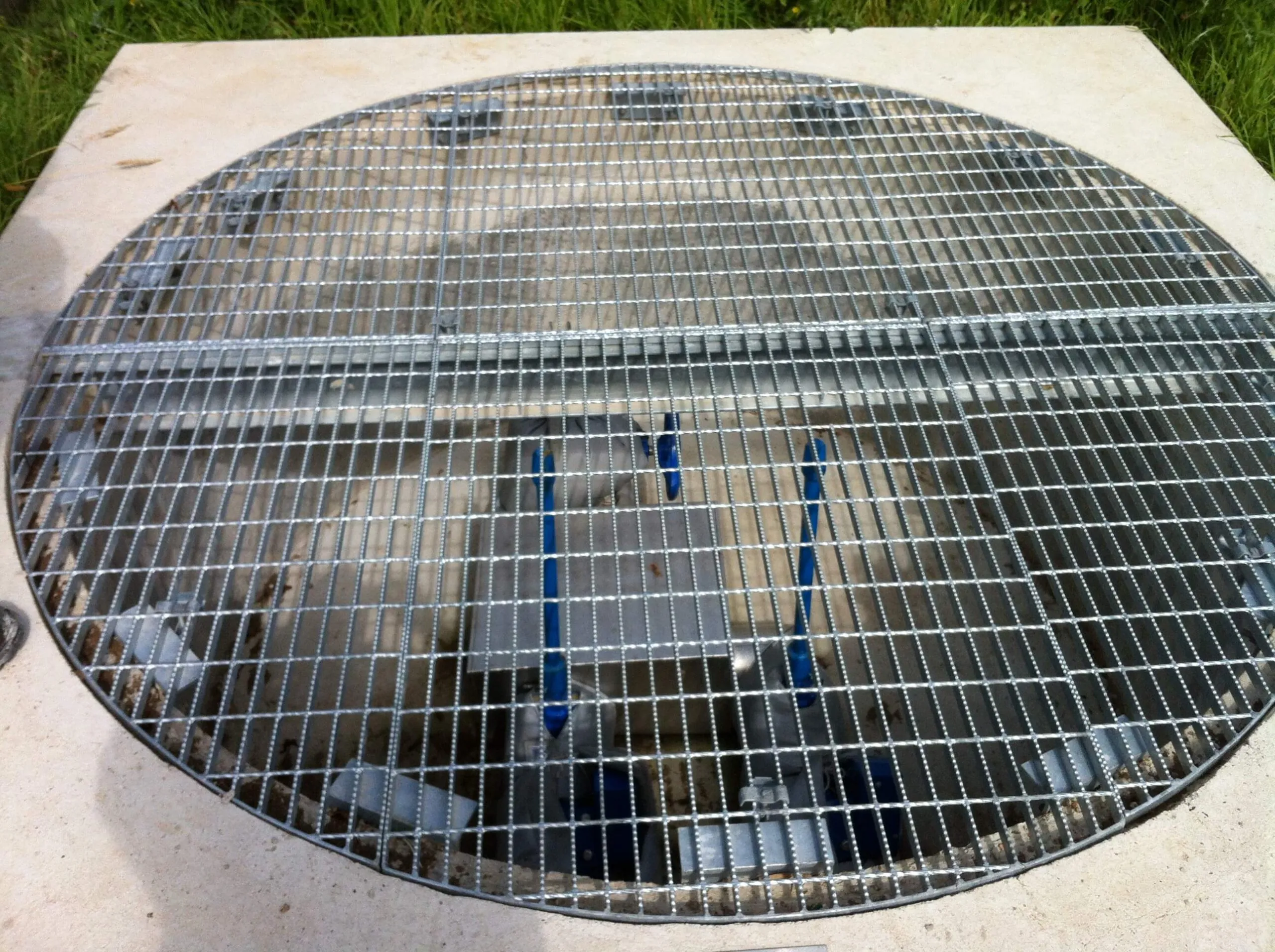 Galvanised steel grating and access steelwork at a water treatment works