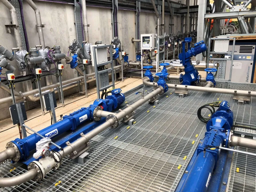 Pump installation at a water treatment works