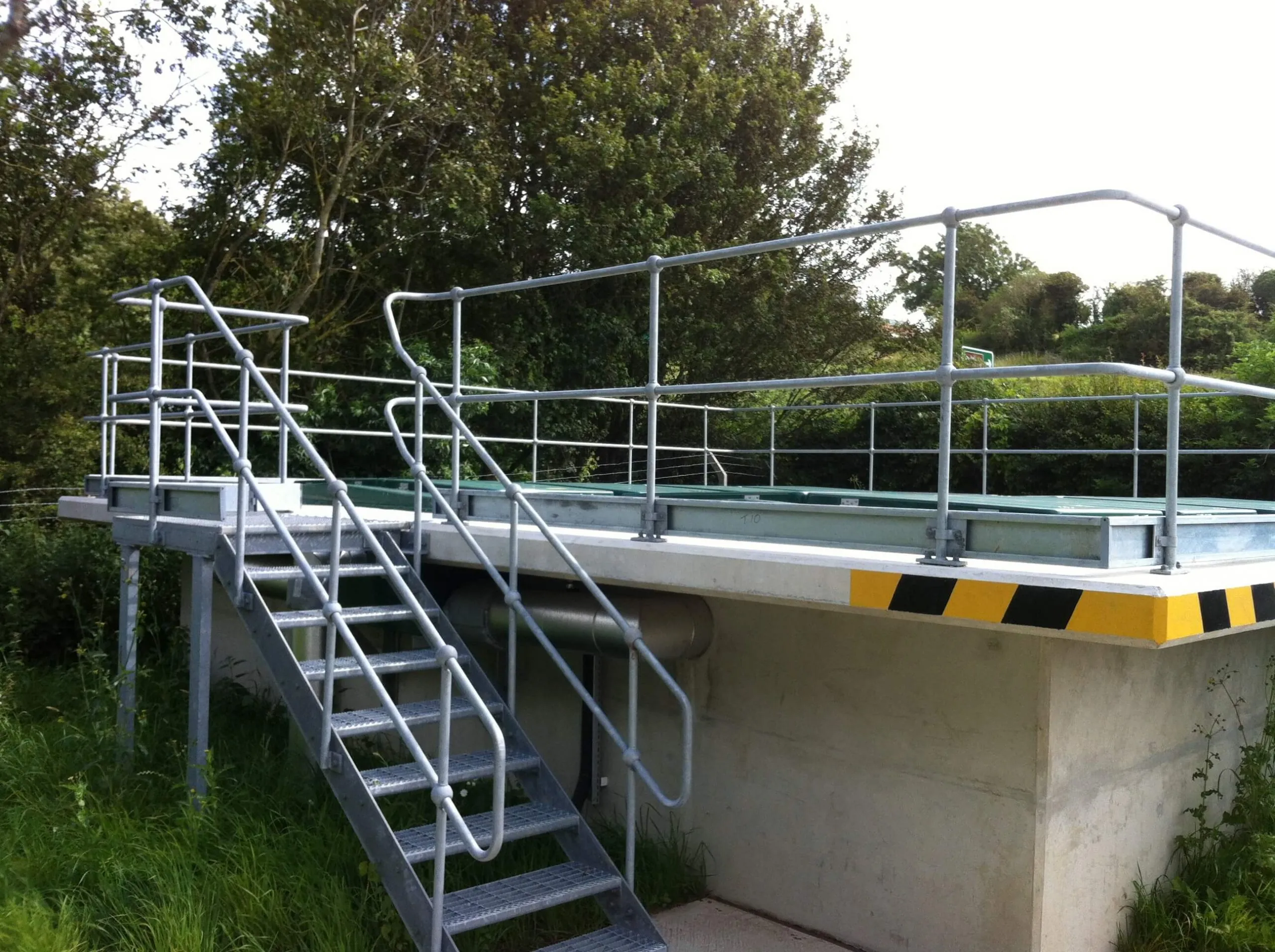 Steel staircase fabricated and installed at a water treatment works