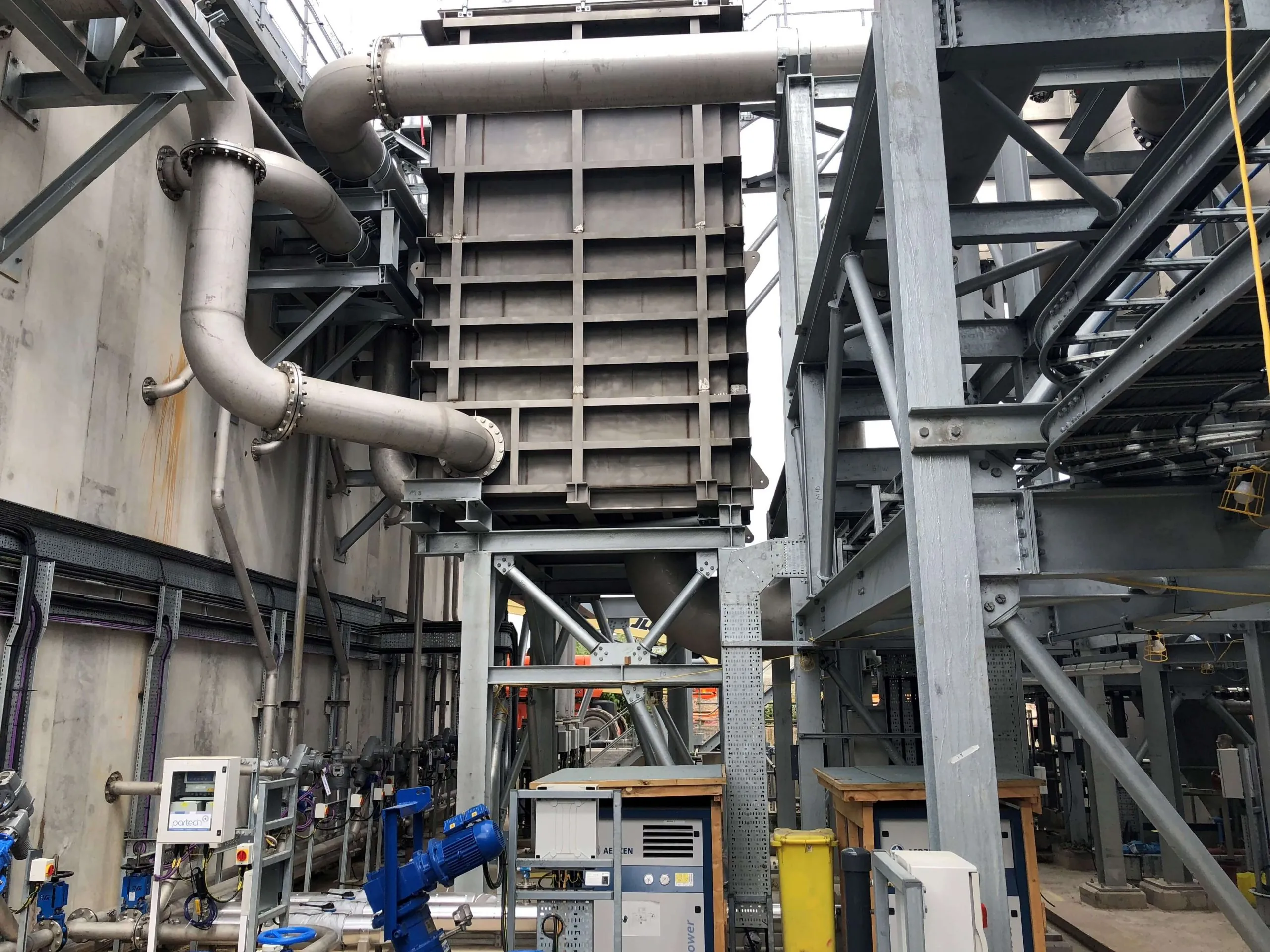 Steel access structure at a water treatment works