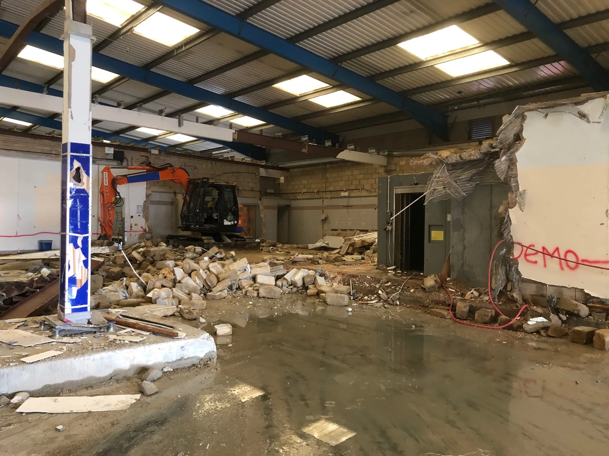 Demolition of internal walls during dilapidations works