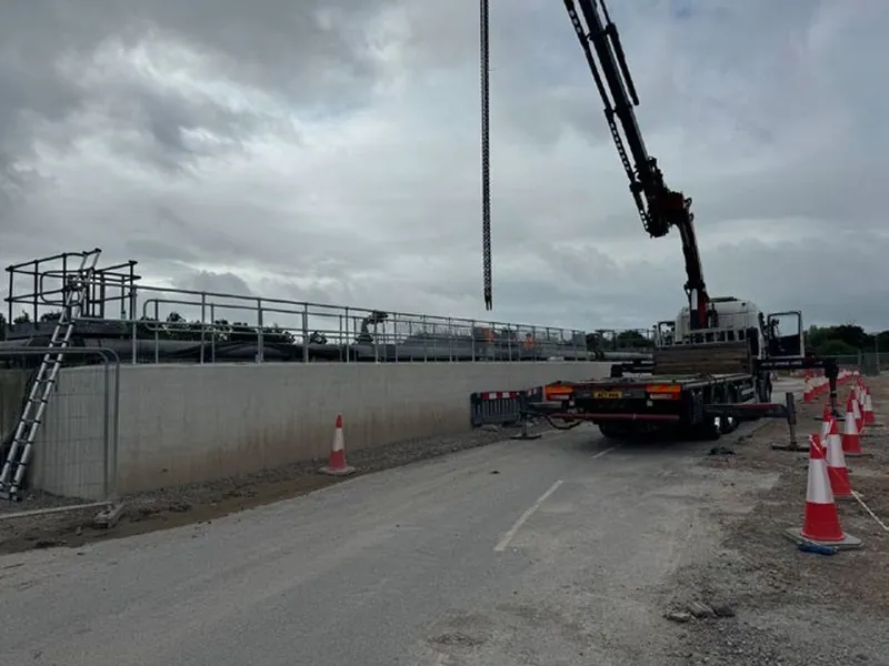 Crane lift of the modular access bridge at Holdenhurst WRC