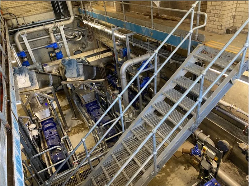 Galvanised steel access stairs at Millbrook Sludge Treatment Centre
