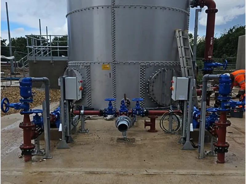 Storm tank and flow control works at Aldermaston STW