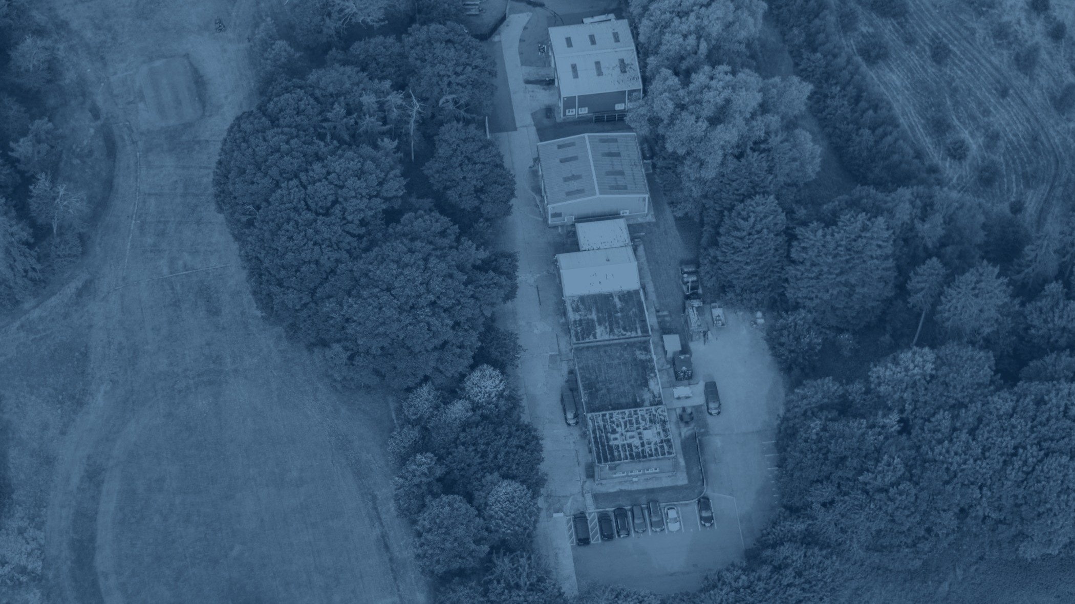 Aerial view of Woodhams Business Park, Rotherwick, Hook – Woodhams Group head office and fabrication workshop